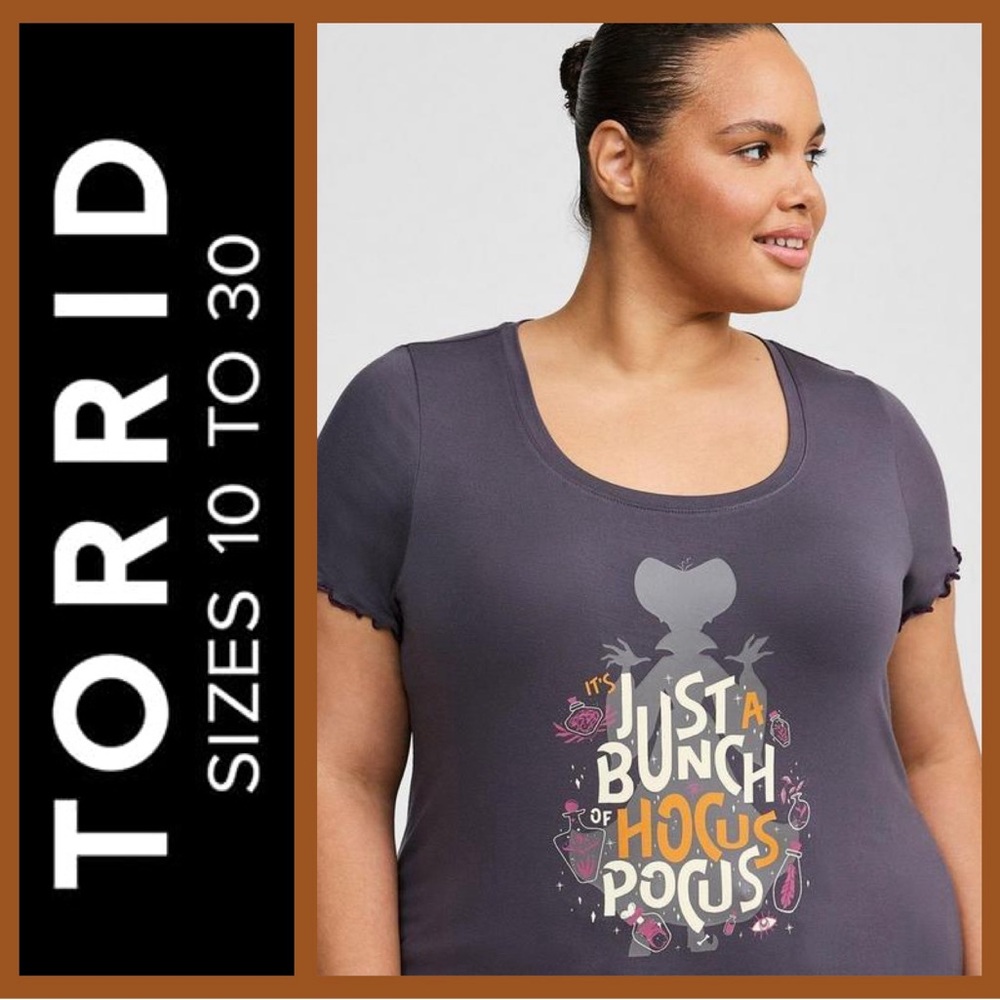 Disney Torrid Hocus Pocus Graphic Women's Sleep Top - Picture 5 of 10